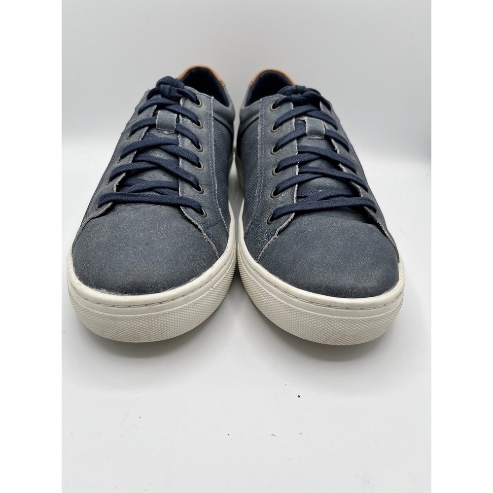Johnston & Murphy Men Navy Leather Low Top Sneakers‎ 59-4597 Size 9 M Brazil